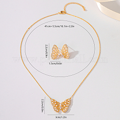 Schmetterling Messing Micro Pave klare Zirkonia Ohrstecker & Anhänger Halsketten Sets&nbsp;ZI6473