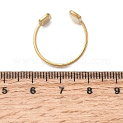 Rechteckige offene Manschettenringe aus Edelstahl 304&nbsp;RJEW-T033-02B