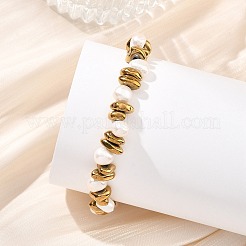 Armbänder aus natürlichen Süßwasserzuchtperlen und nichtmagnetischen synthetischen Hämatitperlen für Damen&nbsp;BJEW-JB13872