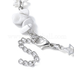 2 braccialetti con maglie in howlite e ossidiana naturale&nbsp;BJEW-JB11592