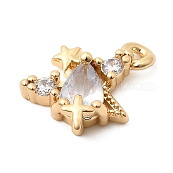 Messing micro pave klar zirkonia charme&nbsp;ZIRC-F146-04G
