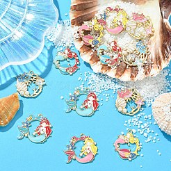 12pcs 6 styles de pendentifs en émail en alliage&nbsp;ENAM-YW0005-31