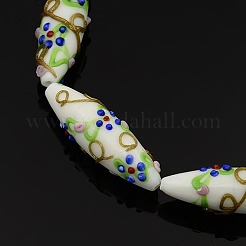 Handgefertigt Murano holprigen Reis Perlen Stränge&nbsp;LAMP-L008-M