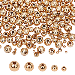 Messing Perlen, langlebig plattiert, Rondell, echtes 14k vergoldet, 2~6 1.5~5.5 mmx mm, Bohrung: 1~1.6 mm, 300 Stück / Karton