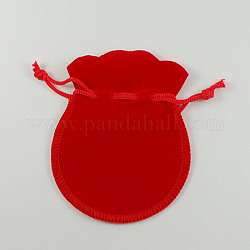 Borse in velluto, sacchetti per gioielli con coulisse a forma di zucca, rosso, 9x7cm