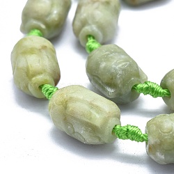 Naturelles perles de jade Xiuyan brins, colonne, 18~20x13.5~14x13~14mm, Trou: 2.5mm, Environ 16~18 pcs/chapelet, 16.9 pouce ~ 17.1 pouces (43~43.5 cm)