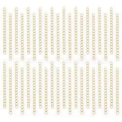 Unicraftale 100 hebras extensores de cadena dorada de 47 mm 304 collar de acero inoxidable pulsera extensor de tobillera conjunto de cadenas cadenas de metal accesorios para collar suministros de fabricación de joyas