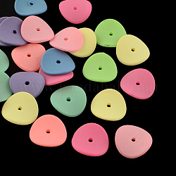 Spray Painted Fluorescent Acrylic Beads, Twisted Disc, Mixed Color, 15x15x3mm, Hole: 2mm