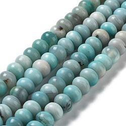 Agate teinte naturelle brins de perles imitation turquoise, rondelle, Aqua, 11.5x8~8.2mm, Trou: 1.5~1.6mm, Environ 48 pcs/chapelet, 15.15 pouce ~ 15.23 pouces (38.5~38.7 cm)