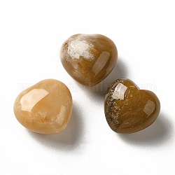 Natürlicher gelber Chalcedon-Herz-Liebesstein, Taschenpalmenstein zum Reiki-Ausgleich, 18.5~20x19.5~21x12~13 mm