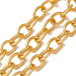 3.28 Feet Oval Oxidation Aluminum Cable Chains, Unwelded, Golden, Link: 21x16x3mm
