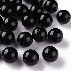 Perles acryliques opaques, ronde, noir, 20x19mm, Trou: 3mm, environ 111 pcs/500 g
