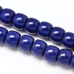 Drum Lapis Lazuli Beads Strands, Dyed, 11x9mm, Hole: 1mm, about 43pcs/strand, 15.7inch