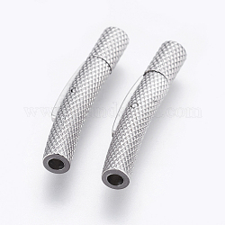 304 Stainless Steel Bayonet Clasps, Stainless Steel Color, 26x4mm, Hole: 1.5mm