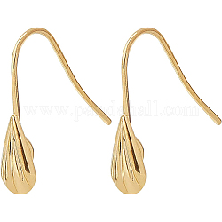 Benecreat 30 Uds 18k chapado en oro sheel leverback ganchos para pendientes alambres de oreja con bucles colgantes para manualidades de fabricación de joyas de diy