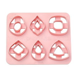 Cortadores de galletas de abdominales, triángulo/cuadrado/lágrima, rosa, 120x100mm