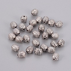 Tibetischen stil Abstandsperlen, Bleifrei und cadmium frei, Antik Silber Farbe, 5.5 mm, Bohrung: 1 mm