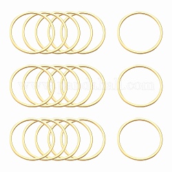 Ion Plating(IP) 304 Stainless Steel Linking Ring, Nickel Free, Round Ring, Golden, 30x0.8mm