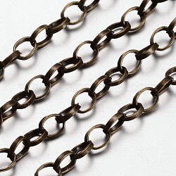 Iron Cable Chains, Unwelded, Nickel Free, Oval, Antique Bronze, 8x6.1x2mm
