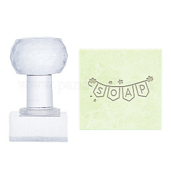 Klare Seifenstempel aus Acryl, Zubehör für Seifenformen zum Selbermachen, Rechteck, Wort, 51x19x37 mm, Muster: 23x35 mm