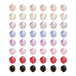 160Pcs 8 Styles Hot Stamping Opaque Resin Pendants, Flower Petal Charms, Imitation Shell & Pearl, Mixed Color, 17x15x4~4.5mm, Hole: 2~2.5mm, 20pcs/style