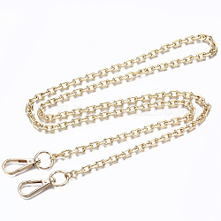 Cinturini per borse, catene di collegamento del cavo di ferro, con ganci girevoli in lega, per accessori per la sostituzione della borsa, oro chiaro, 110x0.75cm