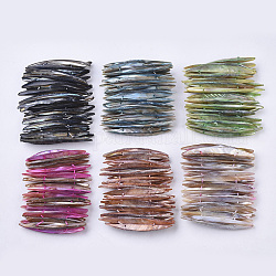 Eau douce shell perles bracelets extensibles, teinte, dépouiller, couleur mixte, 1-7/8 pouce ~ 2-1/8 pouces (4.7~5.4 cm)