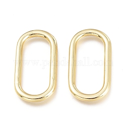 Brass Linking Rings, Oval, Real 18K Gold Plated, 28x15x2.5mm, Inner Diameter: 23.5x9.5mm