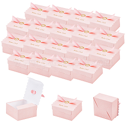 Nbeads 20pcs cajas de cartón, para dulces, paquetes de regalos, Rectángulo con el patrón de conejo, rosa, 10.3x8.9x4.8 cm