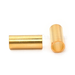 304 perline in acciaio inossidabile, perline con foro grande, colonna, vero placcato oro 24k, 12x5mm, Foro: 4 mm