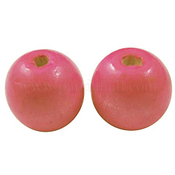 Natural Wood Beads, Dyed, Round, Light Coral, 19~20x17.5~18mm, Hole: 4.5mm, about 400pcs/1000g