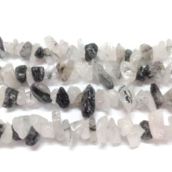 Puces naturelles de quartz rutile perles brins, 5~8mm, Trou: 0.3mm, environ 32~32.5 pouce