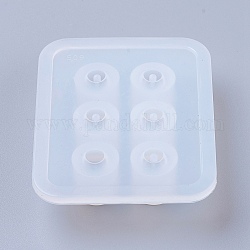 Moldes de silicona de cuentas, moldes de resina, para resina uv, fabricación de joyas de resina epoxi, ábaco, blanco, 8.2x7.1x1.2 cm, agujero: 2.5 mm, tamaño interno: 16 mm