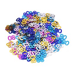 80 Confetti, 80th Birthday Decorations, for Birthday Table Decor Party Favors, Mixed Color, 9.3x12.4x0.2mm, about 1200pcs/bag