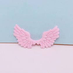 Forme d'aile d'ange cousue sur des accessoires d'ornement moelleux, bricolage couture artisanat décoration, rose, 68x35mm