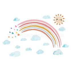 SUPERDANT Rainbow and Boho Kids Wall Stickers Sun Clouds Wall Decals Peel and Stick Removable Colorful Wall Stickers for Kids Bedroom Living Room Decor
