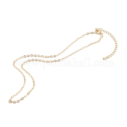Laiton chaîne du câble créations collier, avec fermoir pince de homard, véritable 18k plaqué or, 15.74 pouce (40 cm)