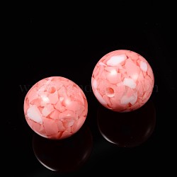 Resin Beads, Round, Pink, about 22mm in diameter, hole: 3mm
