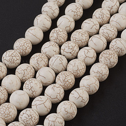 Perles de magnesite synthetiques, ronde, 12mm, Trou: 1.5mm