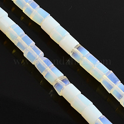 Opalite Stone Bead Strands, Column, Azure, 6x6mm, Hole: 1mm, about 66pcs/strand, 15.7 inch