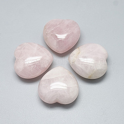 Coeur de quartz rose naturel pierres d'amour, pierres de palme de poche pour équilibrer le reiki, 39~41x40~40.5x17~19mm
