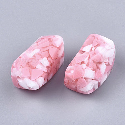 Бусины из cмолы, стиль имитация драгоценных камней, твист, розовые, 28x17.5x17 мм, отверстие : 3 мм