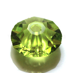 Имитация австрийских кристаллов, класс AAA, граненые, плоско-круглые, желто-зеленый, 4.5x2.5 мм, отверстие : 0.7~0.9 мм