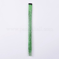 Fashion Women's Hair Accessories, with PET & Braid Nylon Metallic Cord Hair Wigs, Green, 500x35mm