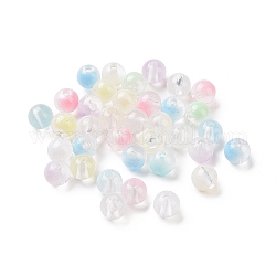 Pulvérisation transparent peint perles acryliques, ronde, couleur mixte, 7.8mm, Trou: 1.7mm, environ 1840 pcs/500 g
