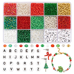 Pandahall elite bricolage perles fabrication de bijoux kit de recherche, y compris 169 g de graines rondes et de perles de lettres en acrylique, couleur mixte, 3~7x3~4