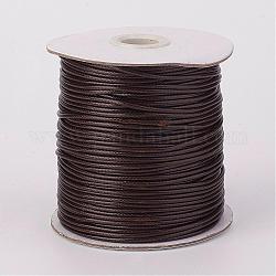 Cordón de poliéster encerado coreano ecológico, coco marrón, 3mm, alrededor de 41.01~41.56 yarda (37.5~38 m) / rollo