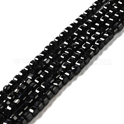 Naturale nero perline spinello fili, sfaccettato, cubo, 2.5x2.5x2.5mm, Foro: 0.7 mm, circa 170pcs/filo, 15.35'' (39 cm)