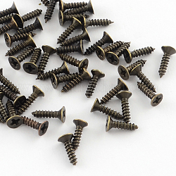 Iron Screws Findings, Antique Bronze, 8x4mm, pin: 2mm, about 2990pcs/500g