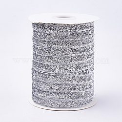 Glitter sparkle ribbon, Polyester- und Nylonband, Silber, 3/8 Zoll (9.5~10 mm), etwa 50 yards / Rolle (45.72 m / Rolle)